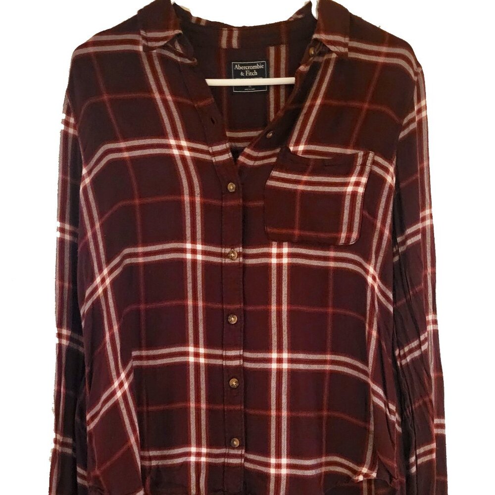 Plaid Button-Down Long Sleeve Shirt